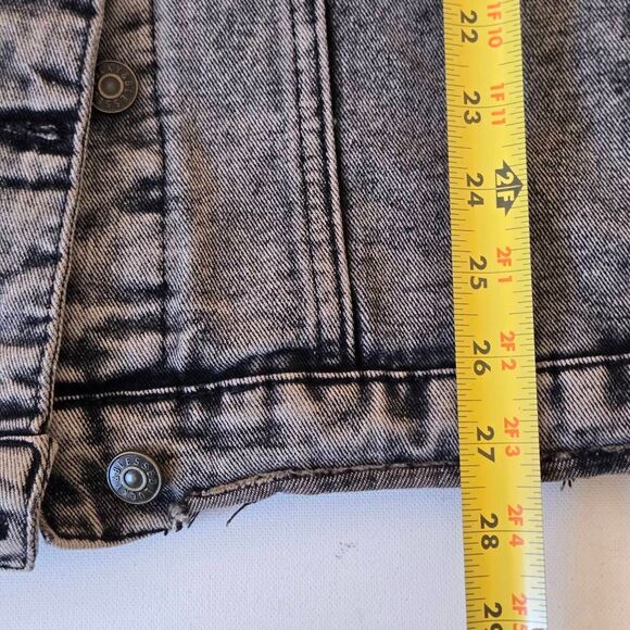 L&B Lucky and Blessed Womens Black Sequined Distressed Denim Jacket Large - Picture 10 of 13